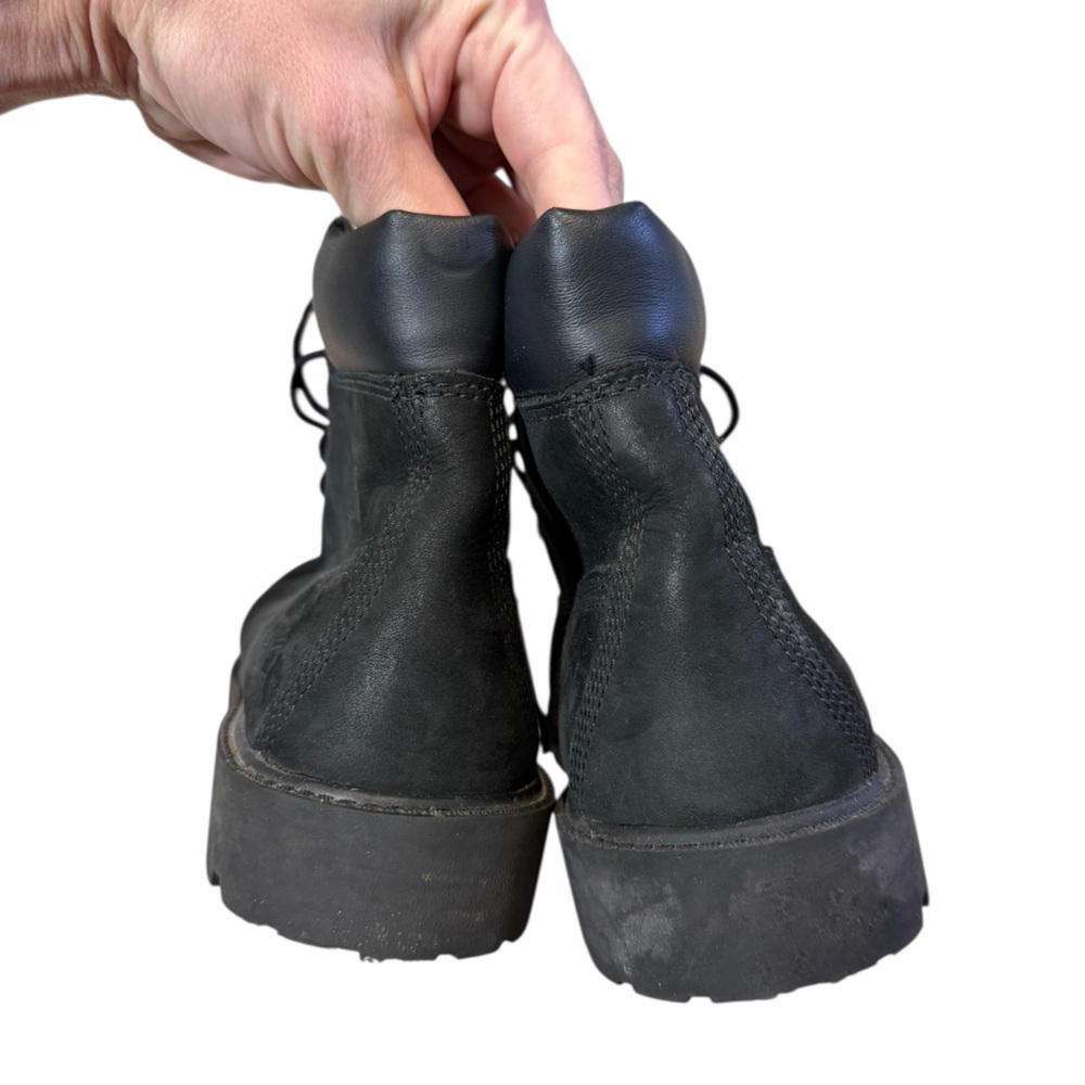 Timberland Black 6” Waterproof Lace Up Boots Woman’s 5 - Picture 5 of 7